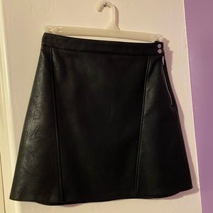 ZARA Pleather Black Skirt